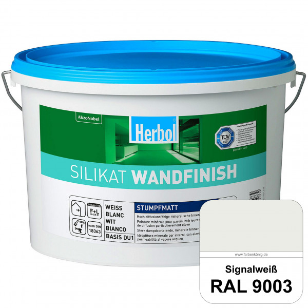 Silikat WandFinish (RAL 9003 Signalweiß) mineralische Wandfarbe für ein gesundes Wohnklima