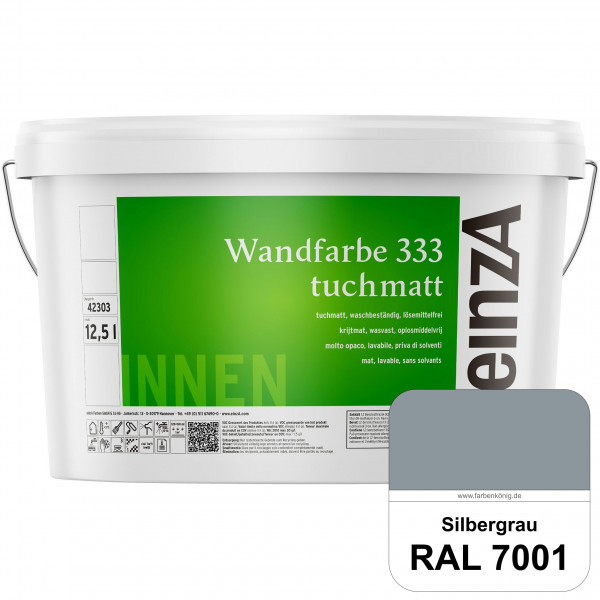 einzA Wandfarbe 333 tuchmatt (RAL 7001 Silbergrau) Hochdeckende, waschbeständige Wandfarbe