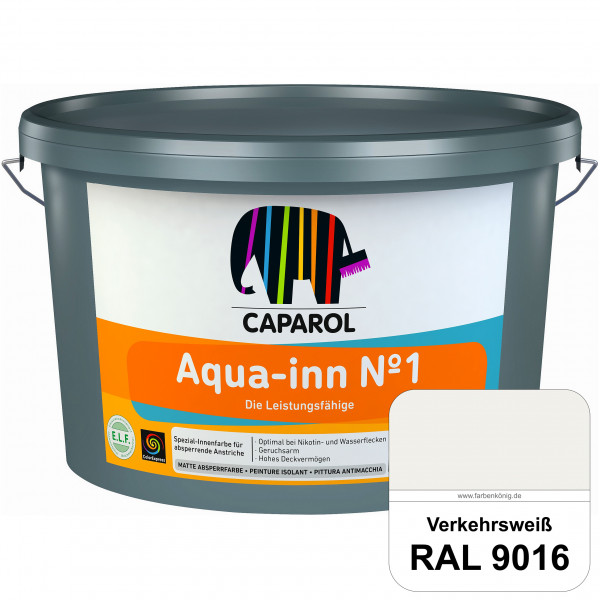 Aqua-inn Nº 1 (RAL 9016 Verkehrsweiß) Wasserverdünnbare & hoch deckende Absperrfarbe (innen)