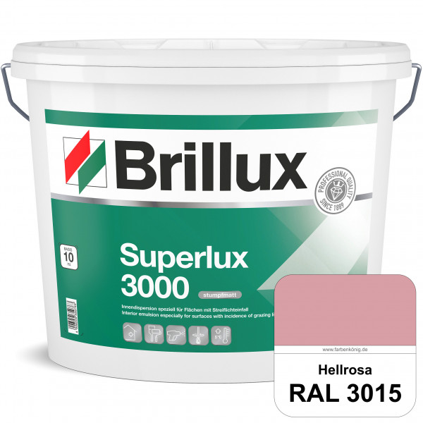 Superlux 3000 (RAL 3015 Hellrosa) hoch deckende stumpfmatte Innen-Dispersionsfarbe - streiflichtunem