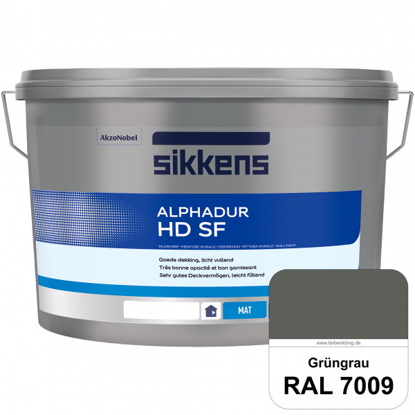 Alphadur HD SF (RAL 7009 Grüngrau) matte hochdeckende waschbeständige Innenwandfarbe