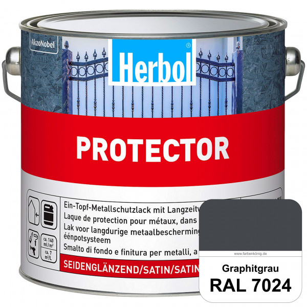 Protector (RAL 7024 Graphitgrau) Seidenglänzende Spezialbeschichtung für Eisen- und NE-Metalle (auße