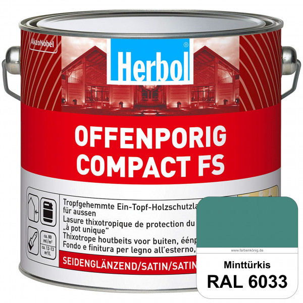 Offenporig Compact FS (RAL 6033 Minttürkis) Rationelle & thixotrope Ein-Topf-Holzlasur (außen)