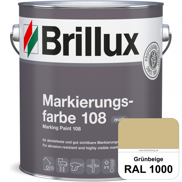 Markierungsfarbe 108 (RAL 1000 Grünbeige) Markierungsfarbe für Asphalt, Betonböden, Zementestrichen