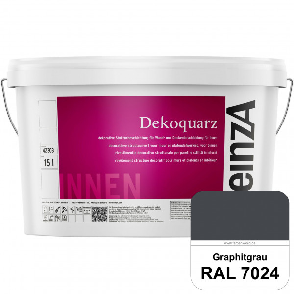 einzA Dekoquarz (RAL 7024 Graphitgrau) Dekorative Strukturbeschichtung für Wand und Decke