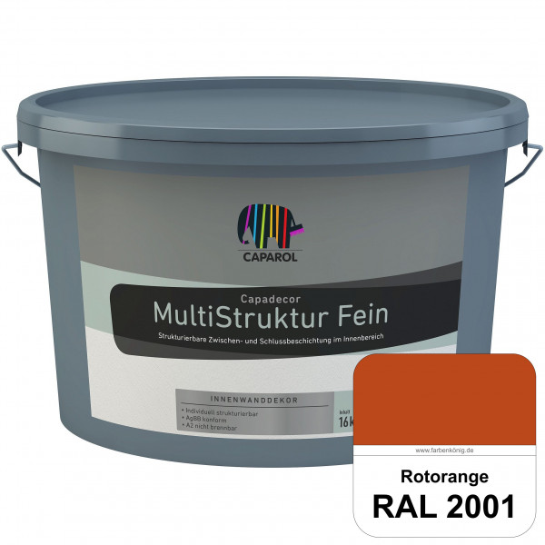 Capadecor MultiStruktur fein (RAL 2001 Rotorange) quarzgefüllte Zwischen- und Schlußbeschichtung in