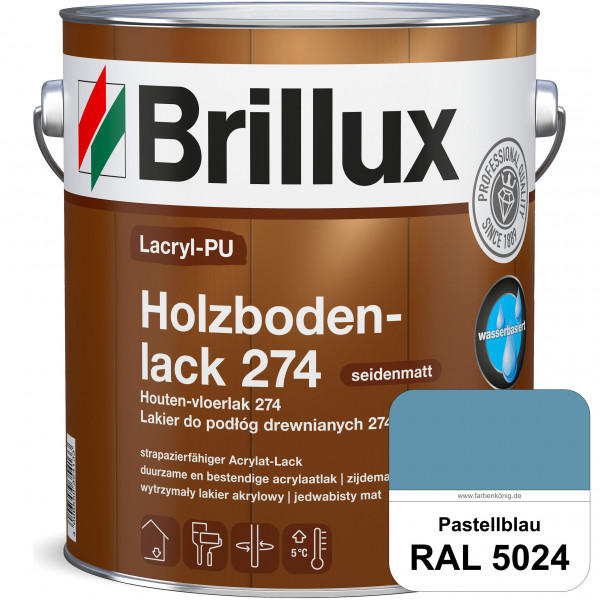 Lacryl-PU Holzbodenlack 274 (RAL 5024 Pastellblau) hochwertige & widerstandsfähige, deckende Versieg