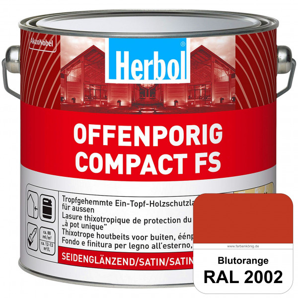 Offenporig Compact FS (RAL 2002 Blutorange) Rationelle & thixotrope Ein-Topf-Holzlasur (außen)