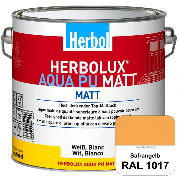 Herbolux Aqua PU Matt (RAL 1017 Safrangelb) Top-PU-Mattlack auf Wasserbasis (Innen)