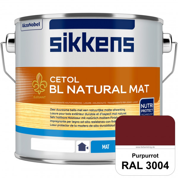 Cetol BL Natural Mat (RAL 3004 Purpurrot) Matte, wasserverdünnnbare Dünnschichtlasur