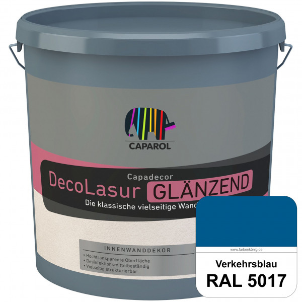 Capadecor DecoLasur Glänzend (RAL 5017 Verkehrsblau) Glänzende Lasurfarbe auf Dispersionsbasis (inne