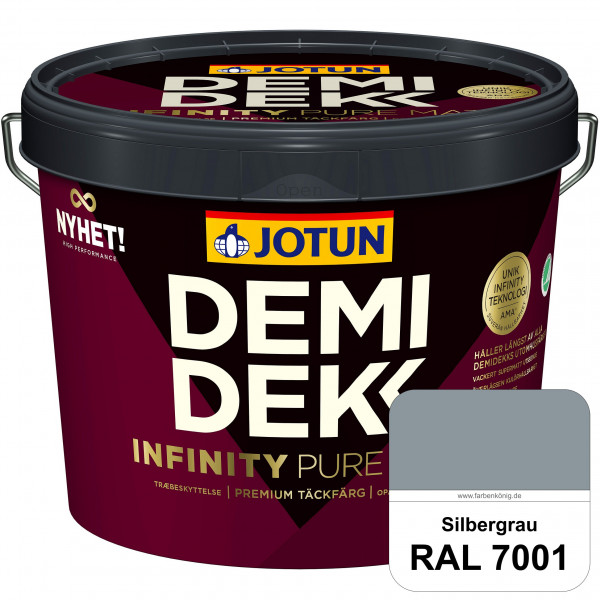 DEMIDEKK Infinity Pure Mat - Deckende, matte Holzfarbe (RAL 7001 Silbergrau)
