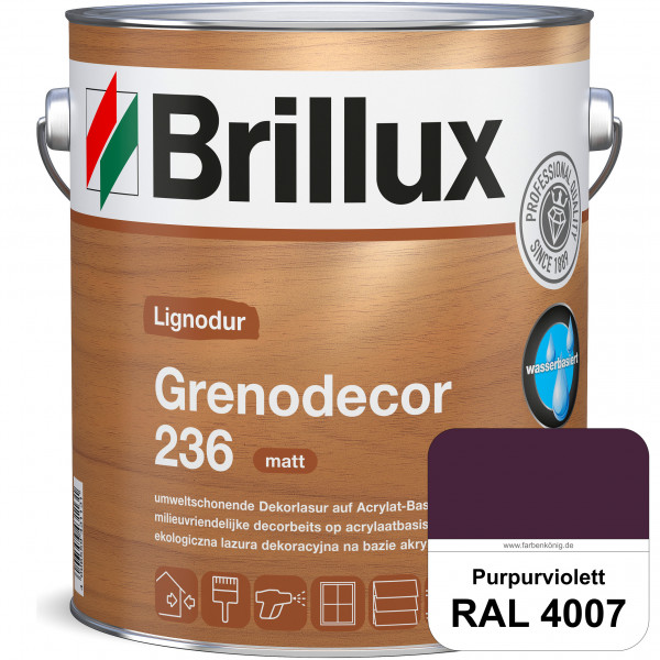 Grenodecor 236 (RAL 4007 Purpurviolett) Umwelt- und gesundheitsschonende, diffusionsfähige Dekorlasu