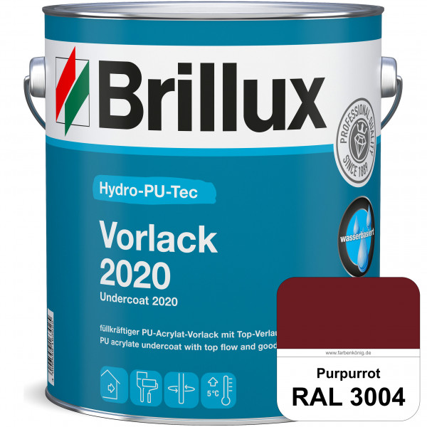 Hydro-PU-Tec Vorlack 2020 (RAL 3004 Purpurrot) hochwertiger Vorlack für grundierte bzw. gespachtelte