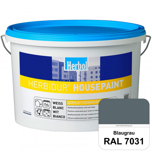 Herbidur Housepaint (RAL 7031 Blaugrau) seidenmatte Reinacrylat-Fassadenfarbe