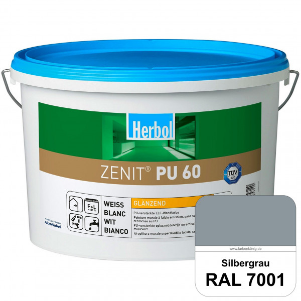 Zenit PU 60 (RAL 7001 Silbergrau) glänzende und strapazierfähige PU-Wandfarbe