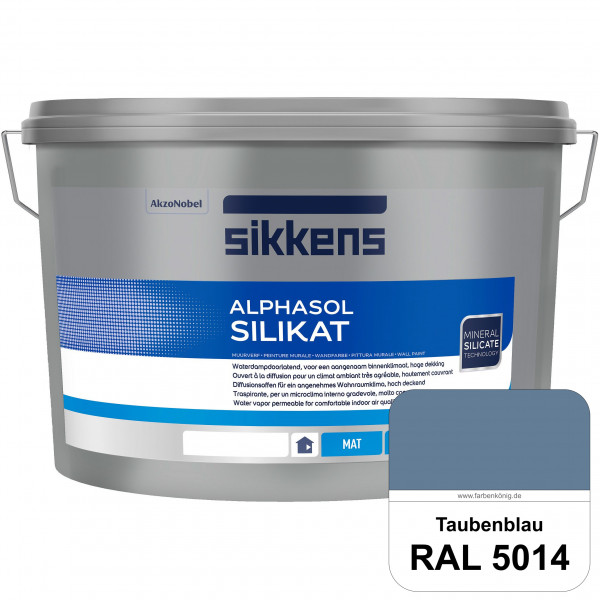 Alphasol Silikat (RAL 5014 Taubenblau) Extrem matte Premium Wandfarbe auf SOL-Silikatbasis
