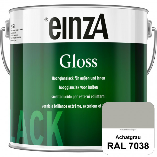 einzA Gloss (RAL 7038 Achatgrau) Hochwertiger Alkydharzlack in Premium-Qualität, hochglänzend.