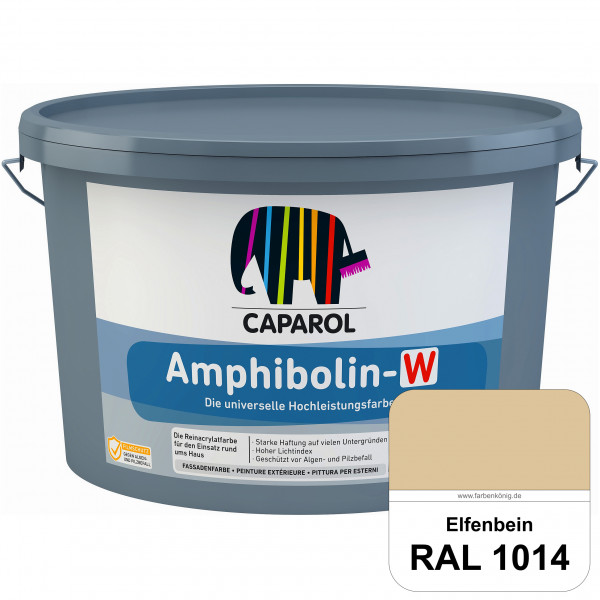 Amphibolin-W (RAL 1014 Elfenbein) Seidenmatte Reinacrylat-Fassadenfarbe mit Pilz- & Algenschutz