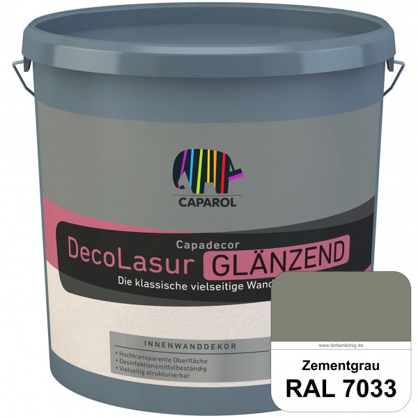 Capadecor DecoLasur Glänzend (RAL 7033 Zementgrau) Glänzende Lasurfarbe auf Dispersionsbasis (innen)