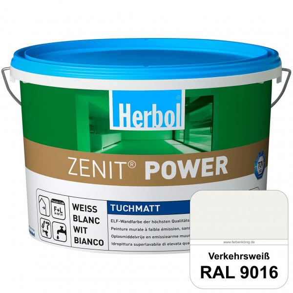 Herbol Zenit Power (RAL 9016 Verkehrsweiß) Superdeckende ELF-Wandfarbe