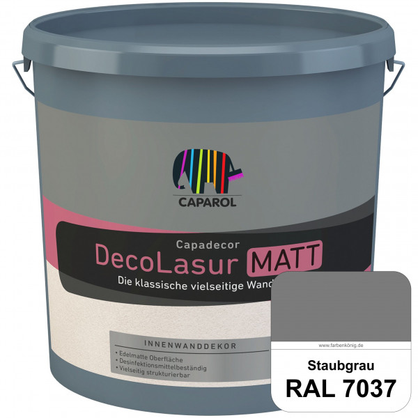 Capadecor DecoLasur Matt (RAL 7037 Staubgrau) Matte Lasurfarbe auf Dispersionsbasis (innen)
