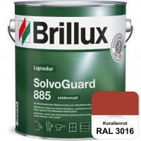 SolvoGuard 885 (RAL 3016 Korallenrot) deckende oder lasierende seidenmatte Alkydharz-Holzfarbe für a