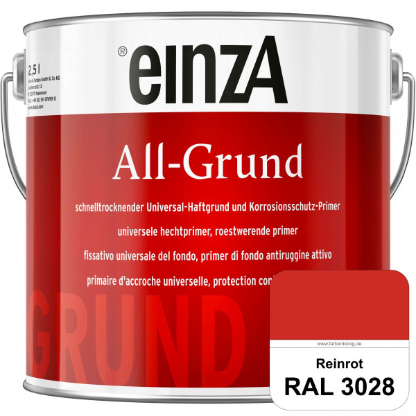 einzA All-Grund (RAL 3028 Reinrot) Schnelltrocknender Haftgrund & Korrosionsschutz-Primer