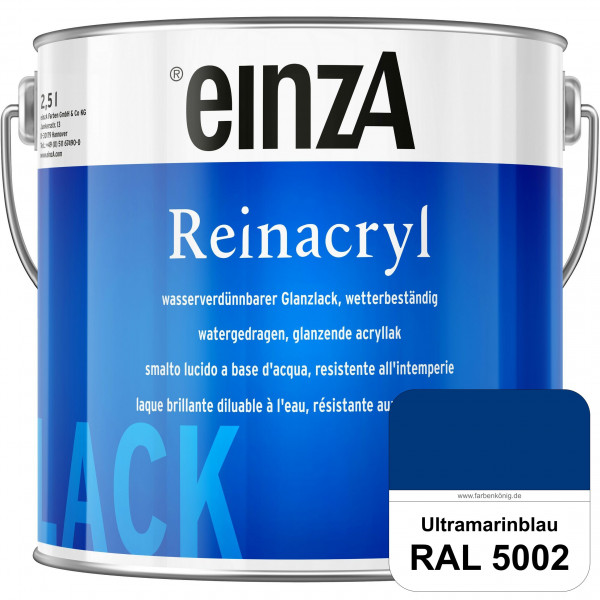 einzA Reinacryl (RAL 5002 Ultramarinblau) wetterbeständige glänzende Acryl-PU-Lackfarbe