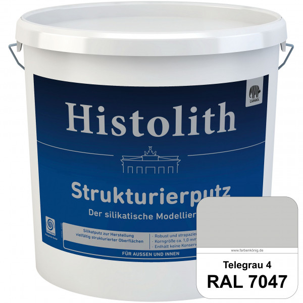 Histolith Strukturierputz (RAL 7047 Telegrau 4) Der silikatische Modellierputz für Außen & Innen