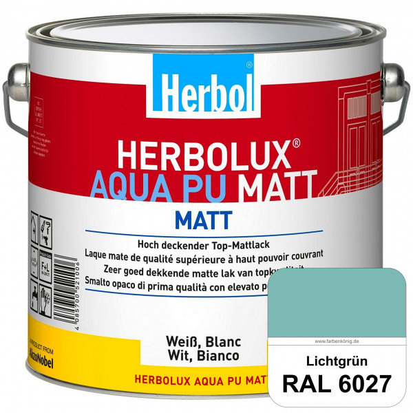 Herbolux Aqua PU Matt (RAL 6027 Lichtgrün) Top-PU-Mattlack auf Wasserbasis (Innen)