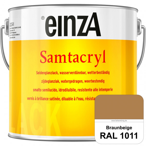 einzA Samtacryl (RAL 1011 Braunbeige) wetterbeständige seidenglänzende Acryl-PU-Lackfarbe