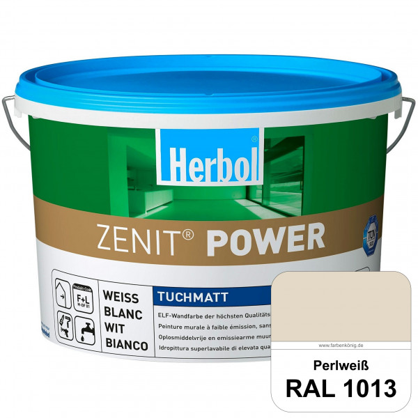Herbol Zenit Power (RAL 1013 Perlweiß) Superdeckende ELF-Wandfarbe
