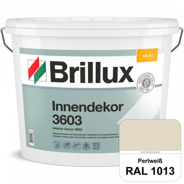 Innendekor ELF KR-K1 3603 (RAL 1013 Perlweiß) Kratzputz nach zur Erzielung dekorativer und strapazie