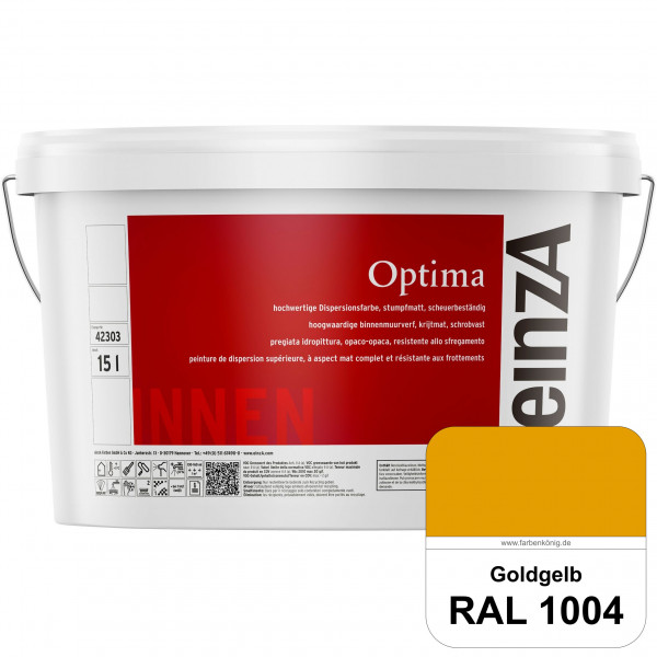 einzA Optima (RAL 1004 Goldgelb) Stumpfmatte Dispersionsfarbe für hochwertige Anstriche