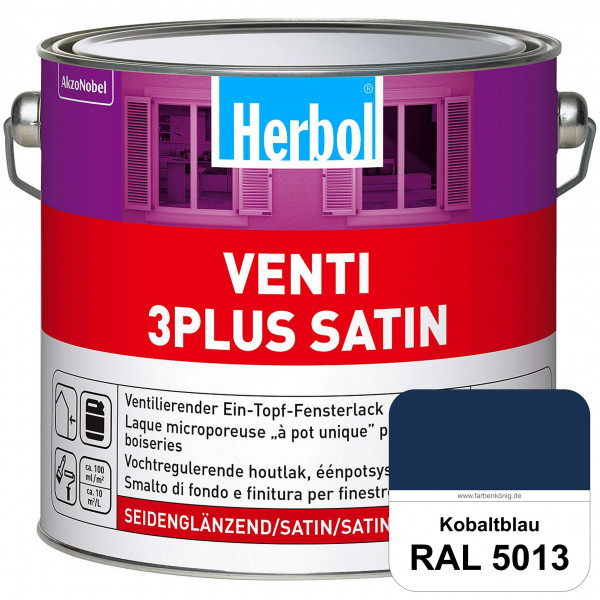 Venti 3Plus Satin (RAL 5013 Kobaltblau) feuchtigkeitregulierender & seidenglänzender Ein-Topf-Fenste