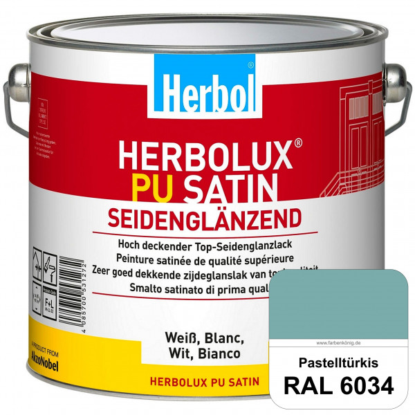 Herbolux PU Satin (RAL 6034 Pastelltürkis) Top-PU-Seidenglanzlack (Innen & Außen)