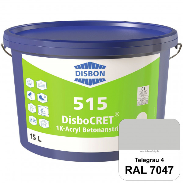 DisboCRET 515 1K-Acryl-Betonanstrich (RAL 7047 Telegrau 4) Hochwertige & rissüberdeckende Schutzbesc
