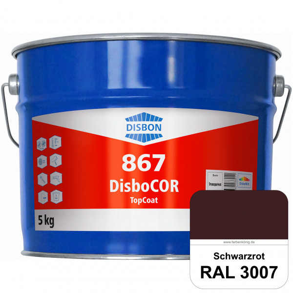 DisboCOR 867 TopCoat (RAL 3007 Schwarzrot) Anwendungsfreundliche Korrosionsschutz-Deckbeschichtung m