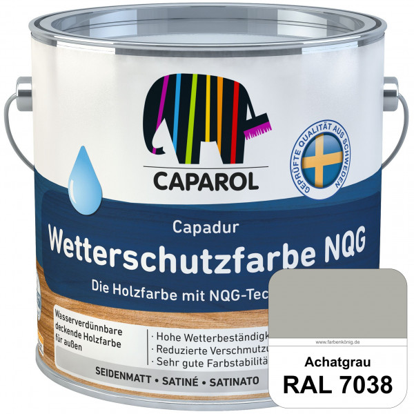 Capadur Wetterschutzfarbe NQG (RAL 7038 Achatgrau) Holzfarbe mit NQG-Technologie wasserbasiert für a