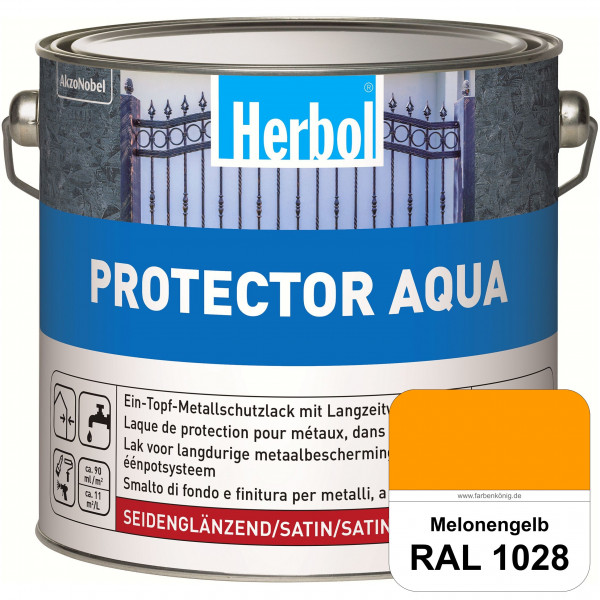 Protector Aqua (RAL 1028 Melonengelb) Lack für Eisen, Stahl und NE-Metalle (Innen&Außen)