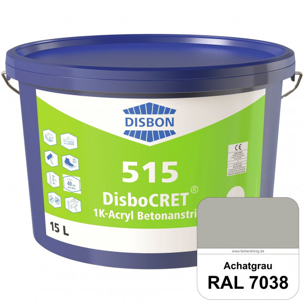 DisboCRET 515 1K-Acryl-Betonanstrich (RAL 7038 Achatgrau) Hochwertige & rissüberdeckende Schutzbesch