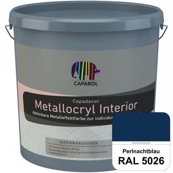Capadecor Metallocryl Interior (RAL 5026 Perlnachtblau) Glänzende Dispersionsfarbe mit metallischer