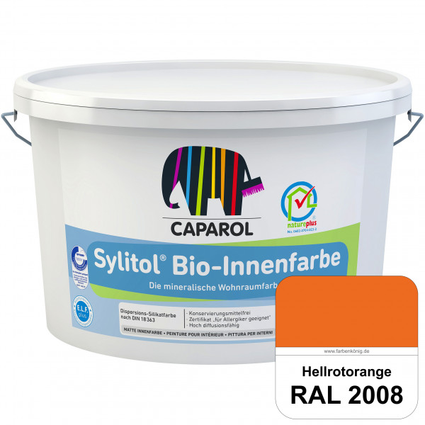 Sylitol® Bio-Innenfarbe (RAL 2008 Hellrotorange) Innenfarbe auf Silikatbasis  für Allergiker
