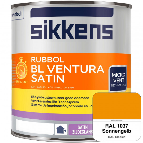 Rubbol BL Ventura Satin NEU (RAL 1037 Sonnengelb) Seidenglanzlack (wasserbasiert) Fenster außen