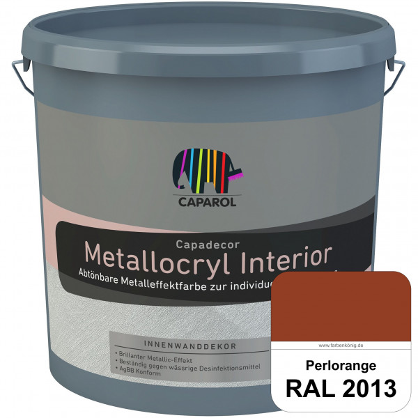 Capadecor Metallocryl Interior (RAL 2013 Perlorange) Glänzende Dispersionsfarbe mit metallischer Opt