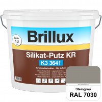Silikat-Putz KR K3 3641 (RAL 7030 Steingrau) Dekorativer Kratzputz auf Silikatbasis