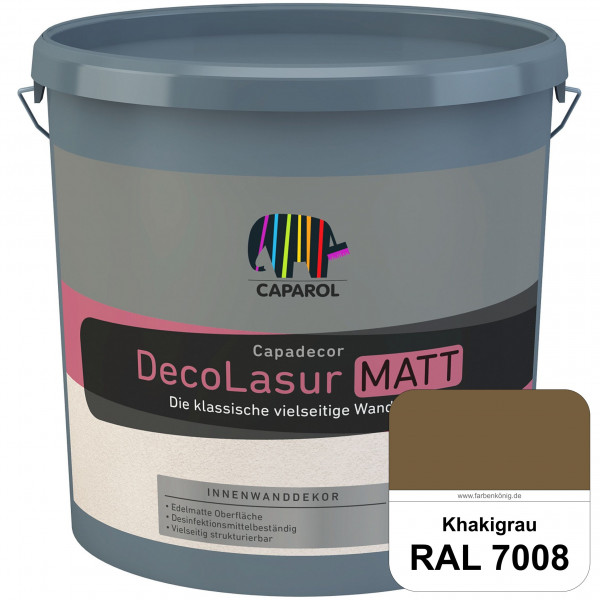Capadecor DecoLasur Matt (RAL 7008 Khakigrau) Matte Lasurfarbe auf Dispersionsbasis (innen)
