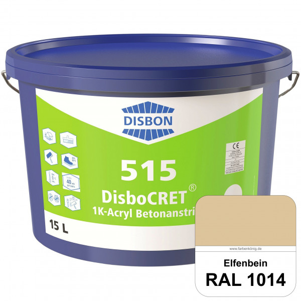 DisboCRET 515 1K-Acryl-Betonanstrich (RAL 1014 Elfenbein) Hochwertige & rissüberdeckende Schutzbesch