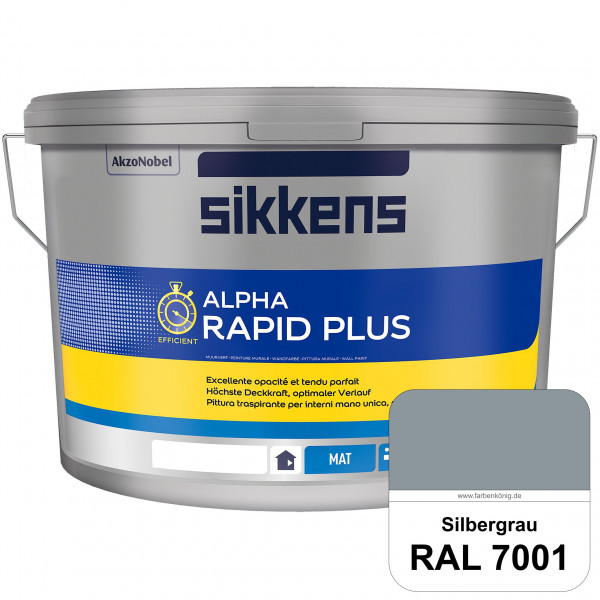 Alpha Rapid Plus (RAL 7001 Silbergrau) Hochwertige & stumpfmatte Wandfarbe für mittlere Belastungen